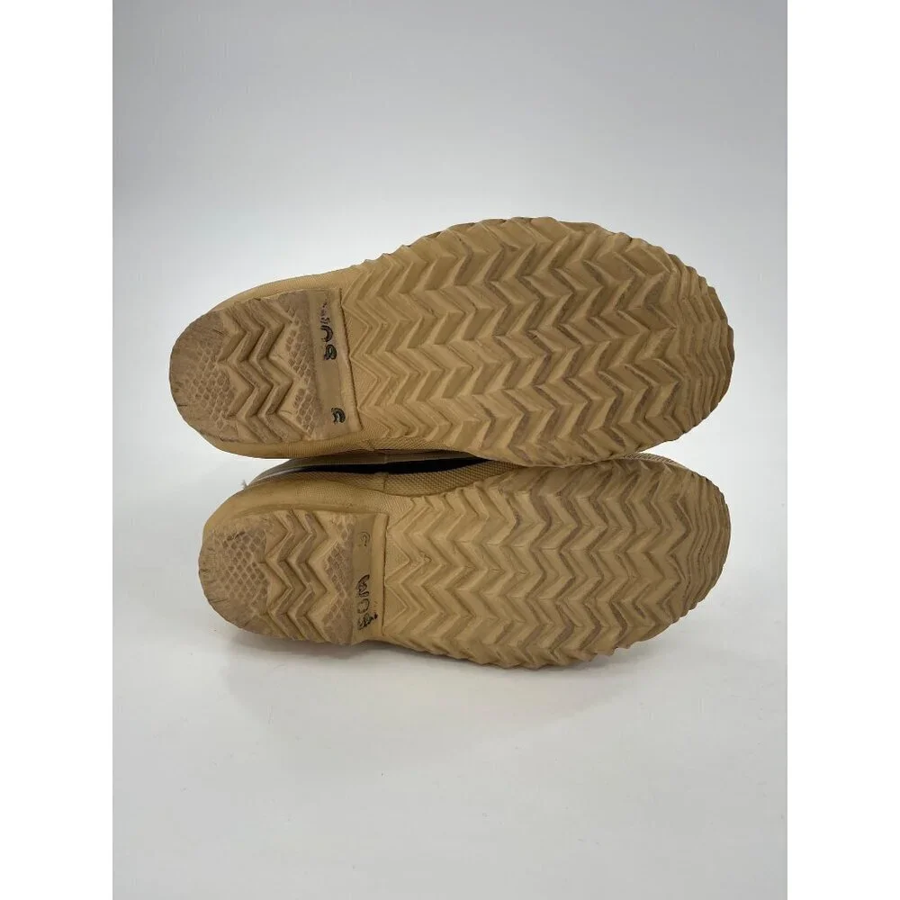 Sorel Manitou Womens Winter Boots‎ Size 6 Tan & Black Shearling Lined Waterproof